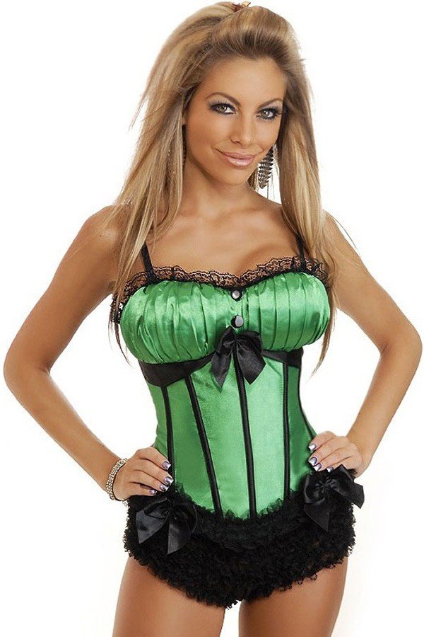 Bondeburlesk Korsett Grønn Bustier Korsettopp