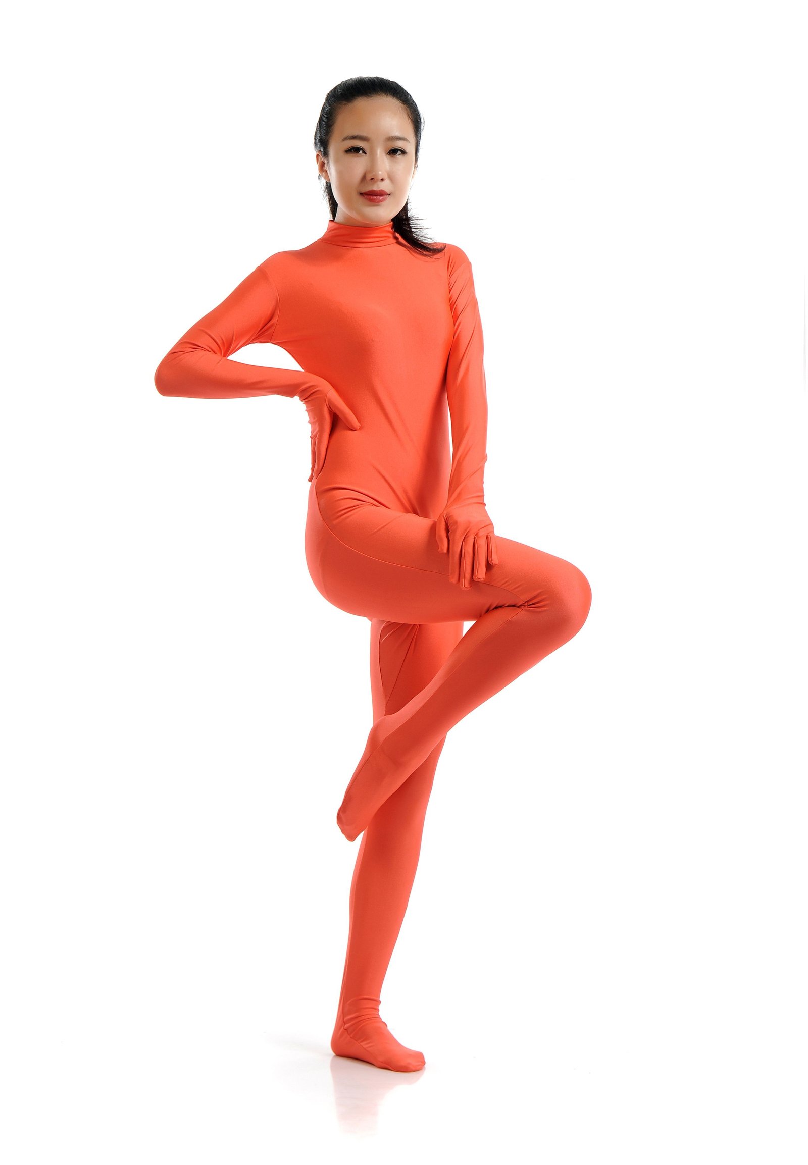 Morphsuit Lycra Spandex Drakt Second Skin Kostyme Dame Orange