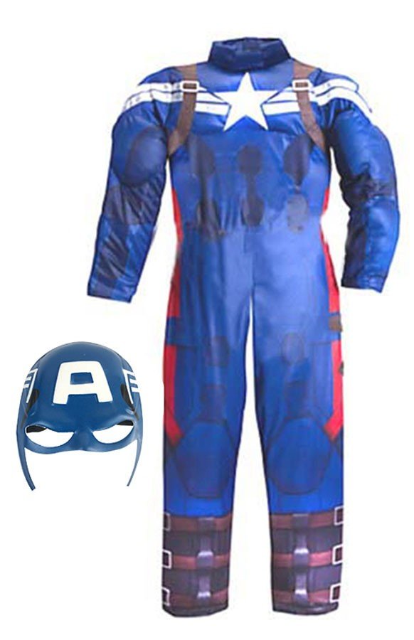 Barn Captain America Kostyme Vinter Soldier Muskel Kostyme