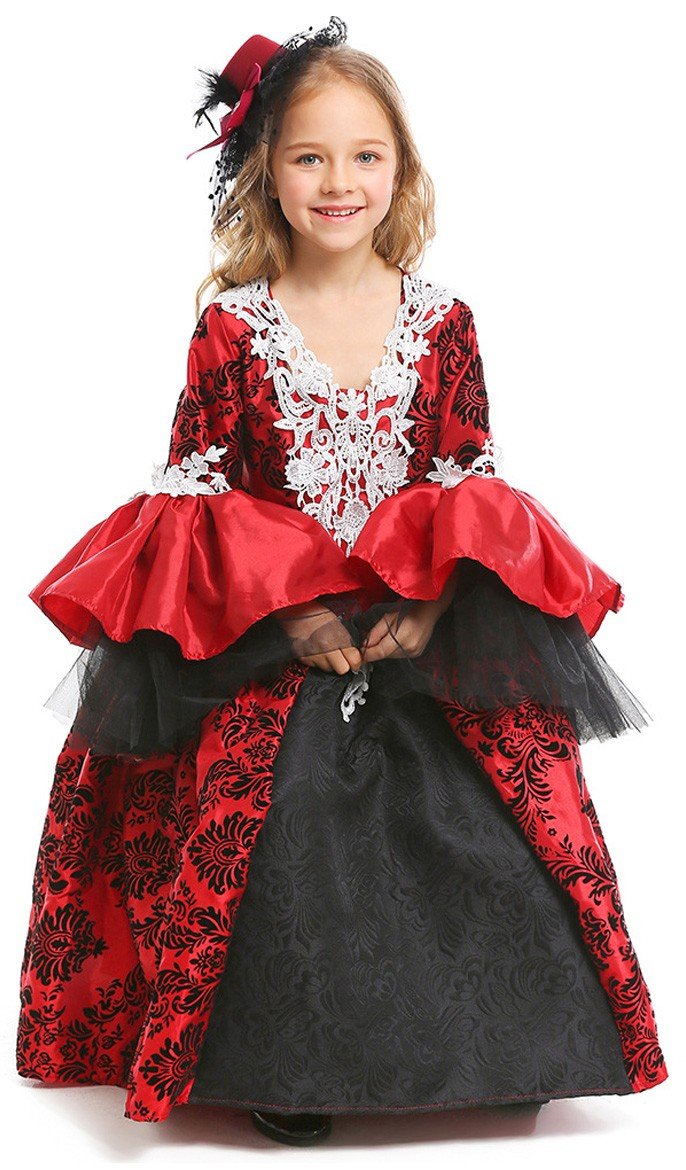 Gotiske Deluxe Jente Halloween Vampyr Kostyme for Barn