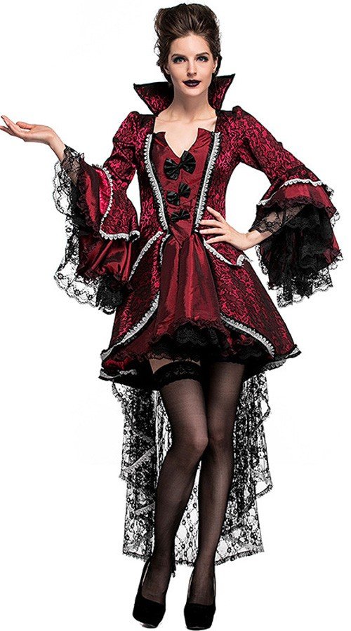 Elegant Viktoriansk Halloween Vampyr Kostyme