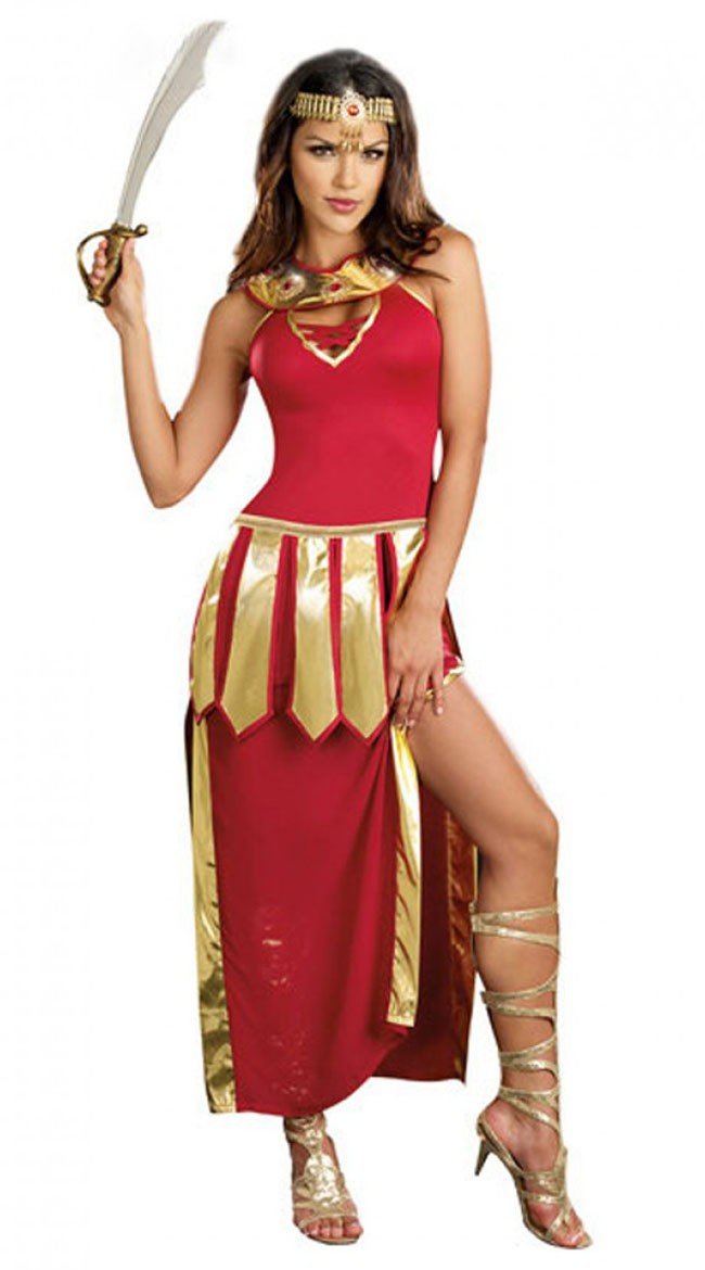 Rød Egyptisk Gladiator Kostyme