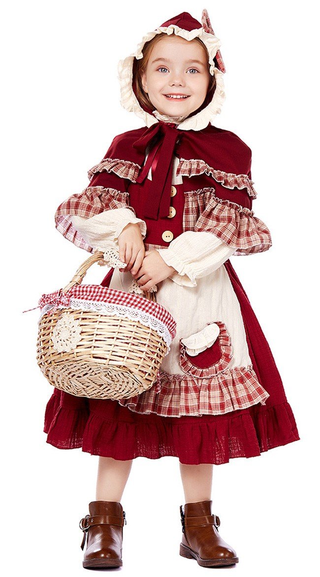 Deluxe Halloween Barn Rødhette Kostyme Cosplay Lolita Kjole