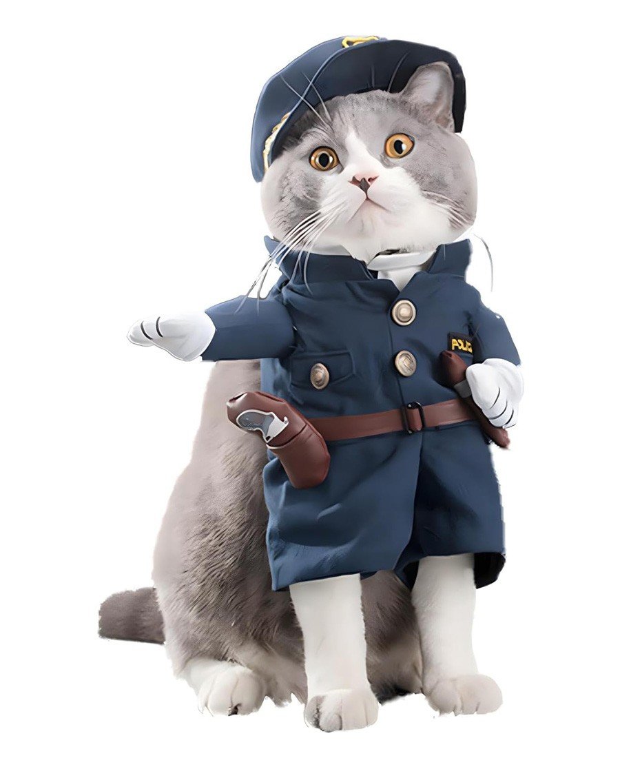 Kjæledyr Politimann Kostyme Hundeklær Kattekostyme Halloween Kjæledyr Hundekostyme Politiuniform