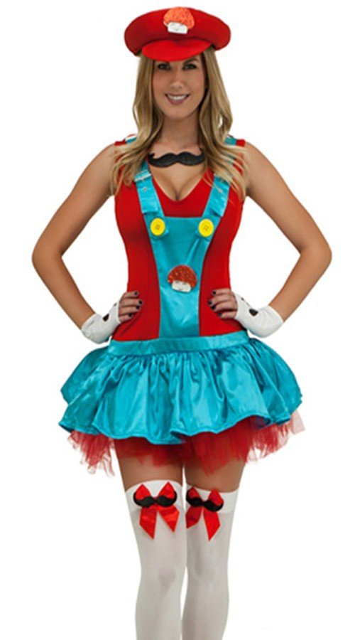 Rød Rørlegger Kostyme Super Mario Kostyme Dame