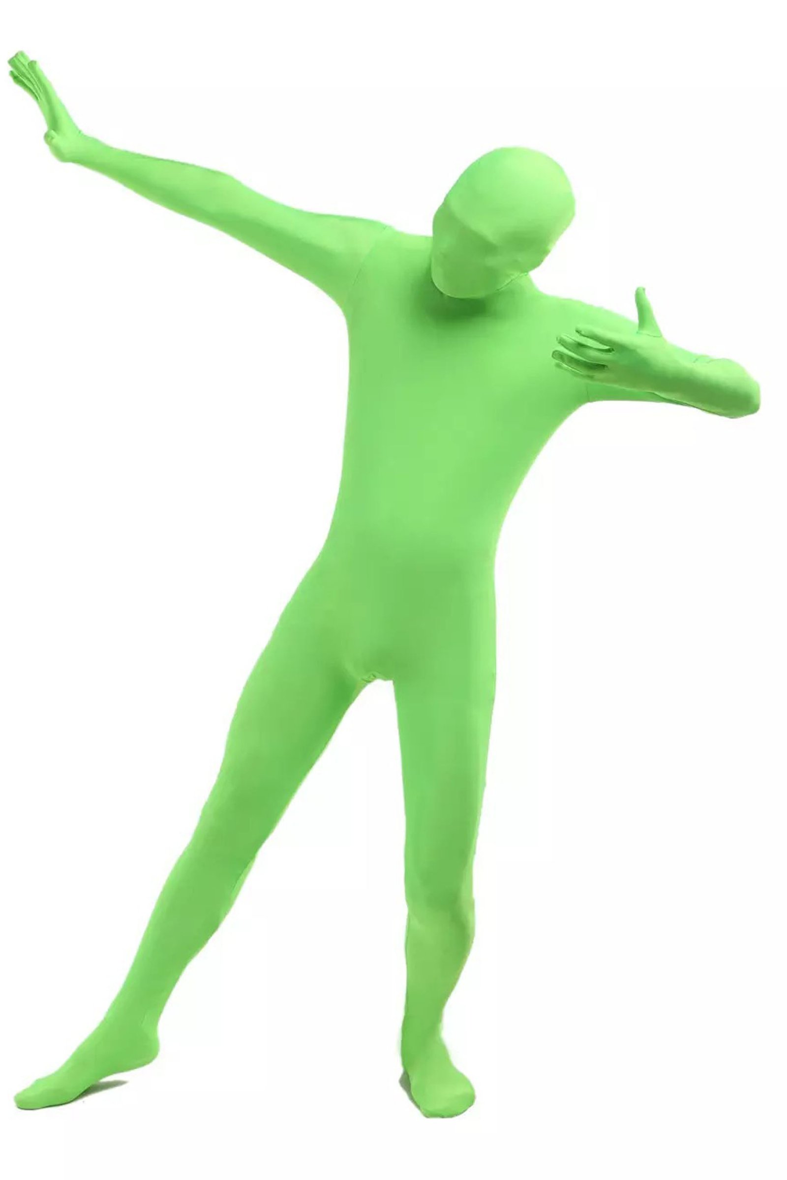 Morphsuit Skinsuit Lycra Spandex Drakt Heldekkende Herre Lysegrønn