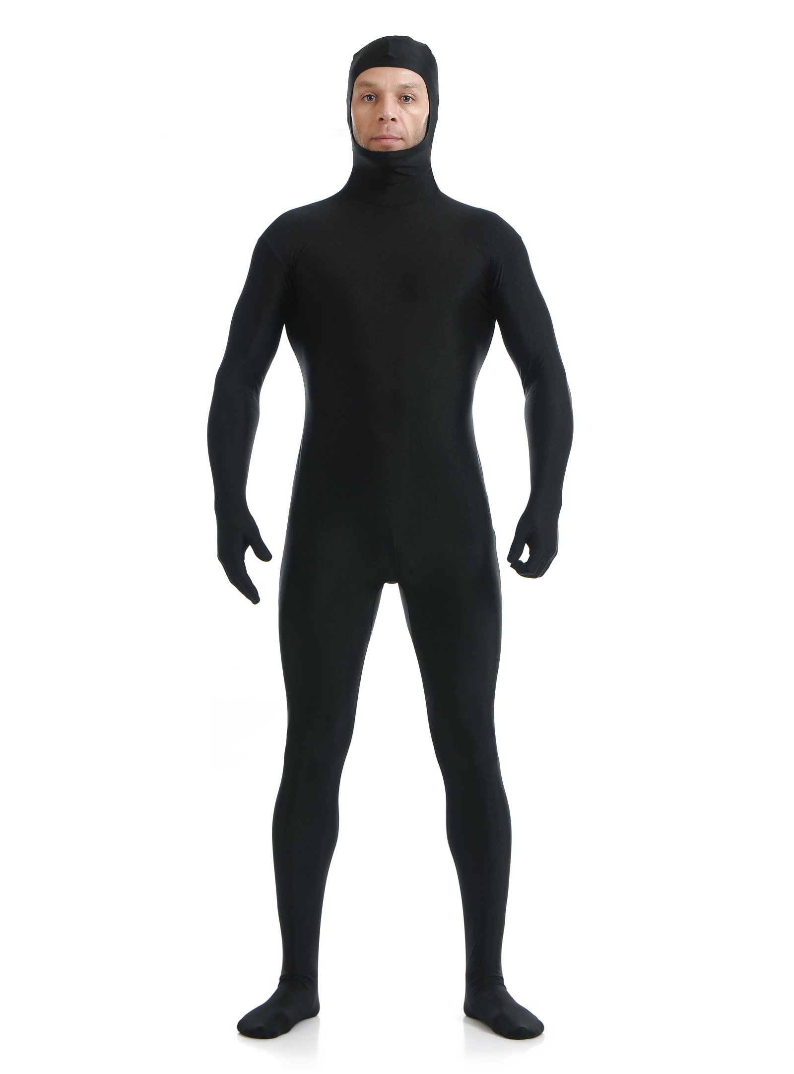 Skinsuits Lycra Spandex Drakt Åpent Ansikt Second Skin Suit Voksen Svart