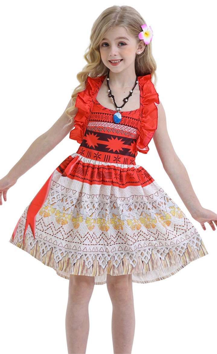 Moana Vaiana Kostyme Barn Jente Badedrakt Hawaii Kostyme C051