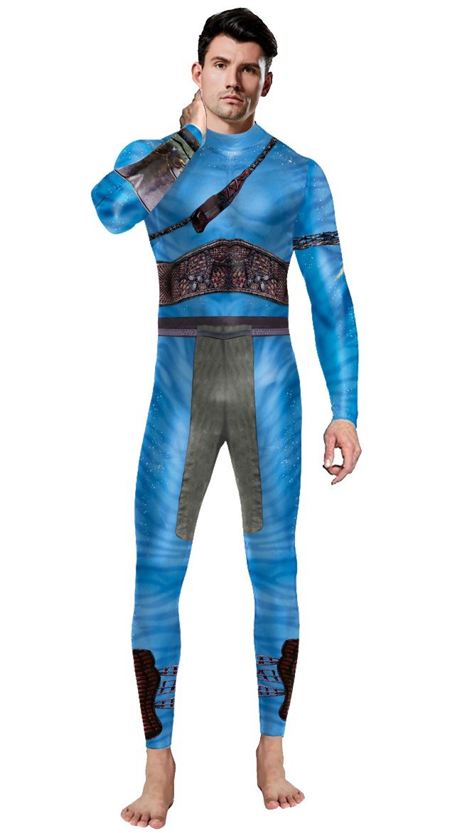 Avatar 2 Jake Sully Kostyme Voksne The Way of Water Cosplay Herrekostyme