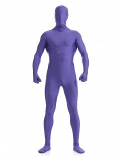 Morphsuit Skinsuit Lycra Spandex Drakt Heldekkende Herre Lilla