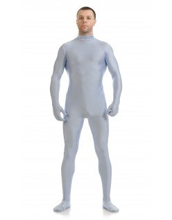 Morphsuit Lycra Spandex Drakt Second Skin Kostyme Mann Sølv