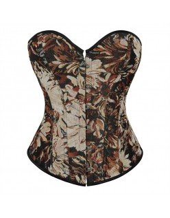 Overbystekorsett Vintage Korsettopp Blomsterprint Korsett