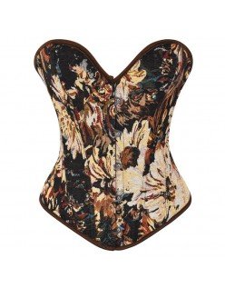 Overbystekorsett Blomsterprint Korsettopp Vintage Korsett