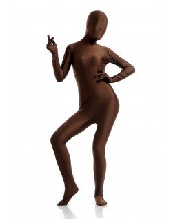 Morphsuit Skinsuit Lycra Spandex Drakt Heldekkende Dame Brun