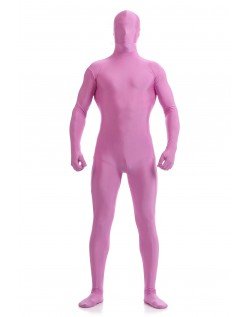 Morphsuit Skinsuit Lycra Spandex Drakt Heldekkende Herre Rosa