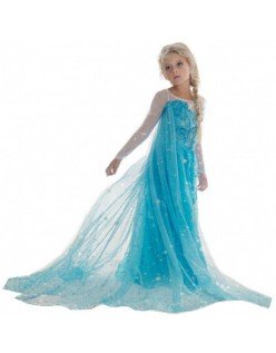 Elsa Frozen Kjole Prinsesse Kostyme Barn