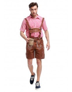 Bavarian Oktoberfest Lederhosen Herre Brun