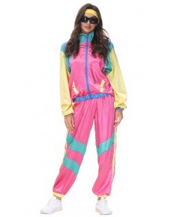 Disco-Hippiekostyme Kvinner 70-Talls Retro Rocker Danser Kostyme Grilldress Treningsdress 5091