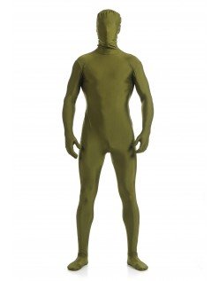 Morphsuit Skinsuit Lycra Spandex Drakt Heldekkende Herre MilitærGrønn