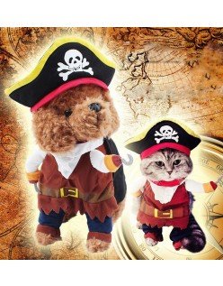 Kjæledyr Karibisk Piratdrakt Katteklær Hundekostyme Halloween Utkledning for Katt Hund