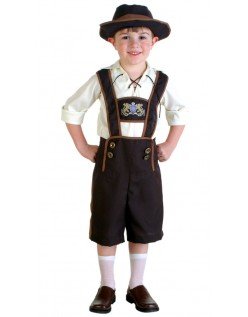 Tyroler Kostyme Gutter Oktoberfest Lederhosen Barn 