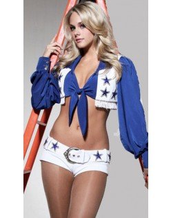 Dallas Cowboys Blå Sexy Cheerleader Kostyme