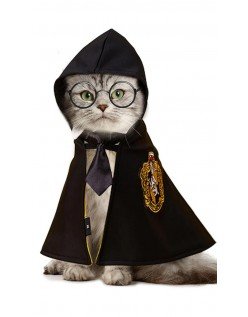 Harry Potter Hufflepuff Kjæledyr Kostyme Hundeklær Magisk Kappe Katteklær Halloween Hunde Kappe