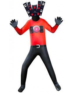 Skibidi Titan Speakerman Kostyme Voksne Barn Audio Man Kostyme