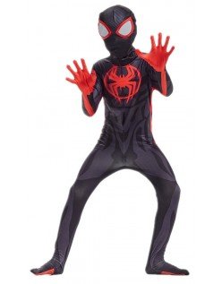 Miles Morales Spiderman Kostyme Spider Man Into the Spider Verse 2 Superheltekostymer Barn