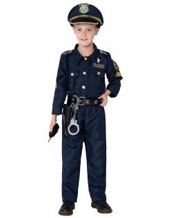 Gutte Politi Kostyme Barn Halloween Karnevalskostyme Cosplay Kostyme