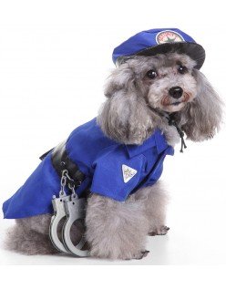 Politi Hund Kostyme Katteklær Halloween Cosplay Politi Uniform for Hund/Katt