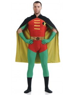 Lycra Spandex Robin Kostyme Rød og Grønn