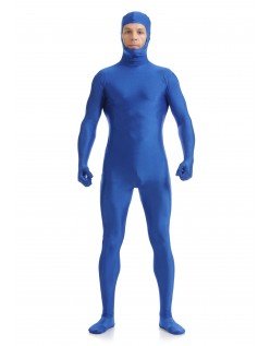 Skinsuits Lycra Spandex Drakt Åpent Ansikt Second Skin Suit Voksen Mørkblå