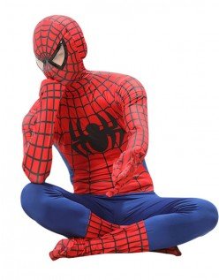 Klassisk Lycra Spiderman Kostyme Voksen Rød