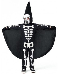 Barn Skrekk Spøkelse Skjelett Kostyme for Halloween Svart
