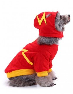 Flash Hund Kostyme Marvel Superhelt Kostyme for Hund/Katt Halloween Hundeklær