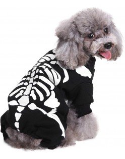 Skjelett Hund Kostyme Katteklær Halloween Hundeklær