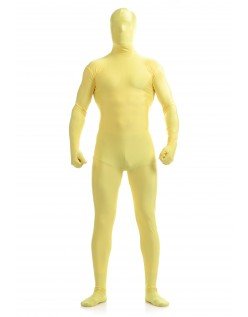 Morphsuit Skinsuit Lycra Spandex Drakt Heldekkende Herre Gul