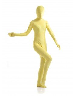 Morphsuit Skinsuit Lycra Spandex Drakt Heldekkende Dame Gul