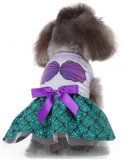 Havfrue Hund Kostyme Katteklær Hundeklær Halloweenkostyme for Hund/Katt