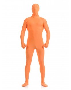 Morphsuit Skinsuit Lycra Spandex Drakt Heldekkende Herre  Orange