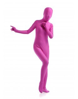 Morphsuit Skinsuit Lycra Spandex Drakt Heldekkende Dame Rosa