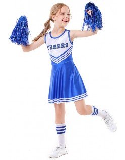 Cheerleader Kostyme Barn Blå Sett