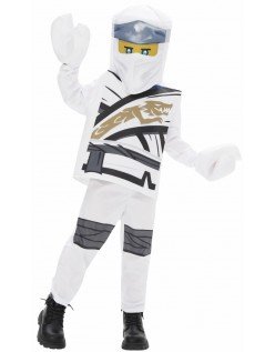 Lego Zane Barnekostyme Hvitt Ninjago Halloween Ninjakostyme