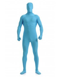 Morphsuit Skinsuit Lycra Spandex Drakt Heldekkende Herre Blå