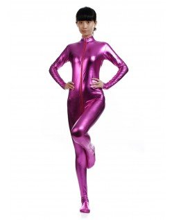 Metallisk Skinsuits Dame Morphsuits Uten Hette Rose