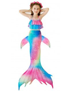 Fantasi Barn Havfrue Kostyme Bikini Svømmekjole Gb61