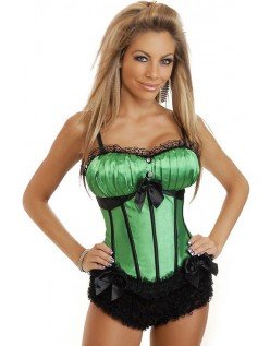 Bondeburlesk Korsett Grønn Bustier Korsettopp