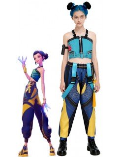 Deluxe Kpop Demon Hunters Zoey Kostyme for Voksne Barn Cosplay Demon Hunters Kostymer Zoey Parykk