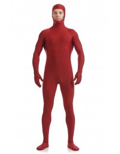 Skinsuits Lycra Spandex Drakt Åpent Ansikt Second Skin Suit Voksen Mørk Rød